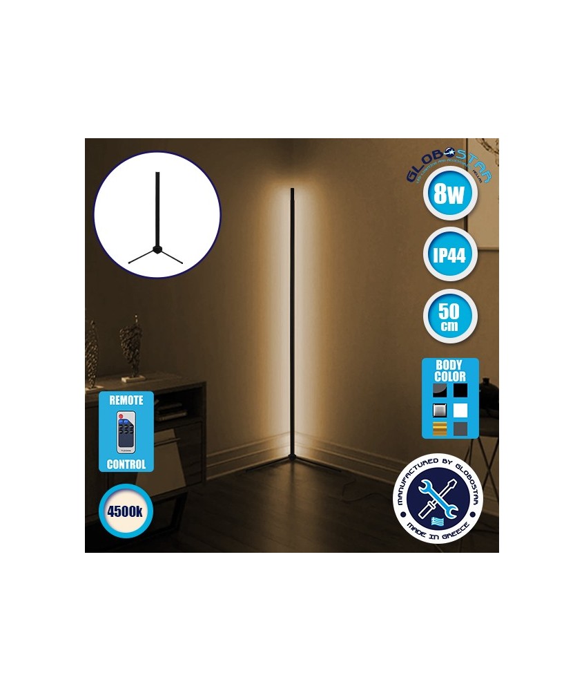 Μοντέρνο Minimal Επιτραπέζιο Μαύρο Φωτιστικό 50cm LED 8 Watt με Ασύρματο Χειριστήριο RF & Dimmer Φυσικό Λευκό 4500k GloboStar ALIEN Design GLOBO-50-2